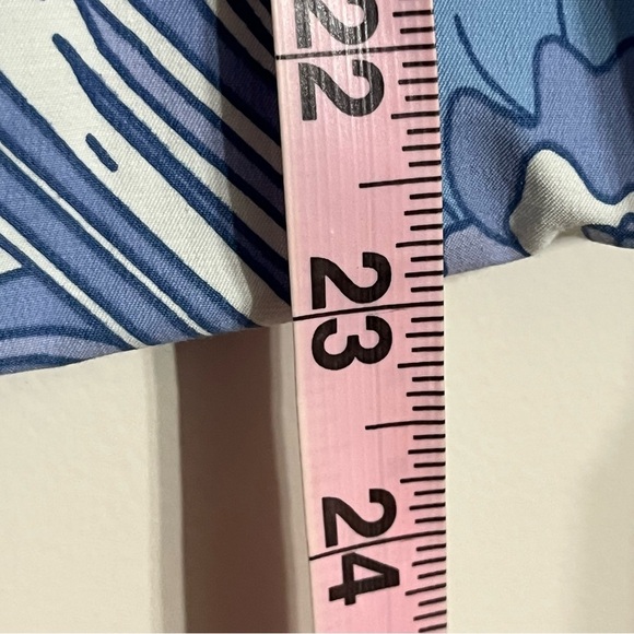 Womens Kenneth Cole Blue Floral Blazer Jacket Coat Size 12 Button Pockets - Picture 9 of 11